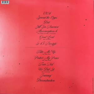 Back of Lecrae's Church Clothes 4 Vinyl Album with track list